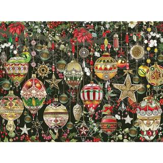 Bit og stykker - 1000 stykker puslespil til voksne - julepynt - Holiday Tree Decoration Flowers Stars Winter Jigsaw Puzzle af kunstneren Barbara