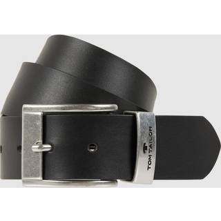 TOM TAILOR Herren Gürtel &amp; Riemen Ledergürtel mit schmaler Schnalle black uni,11...