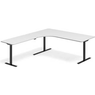 Hæve-sænkebord DNA, Lysgrå 2000x2200 mm Venstre 3-ben/Sort