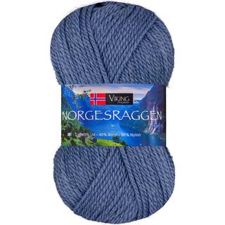 Viking Norgesraggen 827 Jeansblå Indhold: 40% Uld, 40% Akryl, 20% Nylon Vægt/længde: 50 g = ca. 100 meter Anbefalede pinde: 3.5 mm Strikkefasthed: 10 cm = 22-23 m Vask: 30°C uden skyllemiddel / Tåler ikke tørretumbling / Tørres fladt.