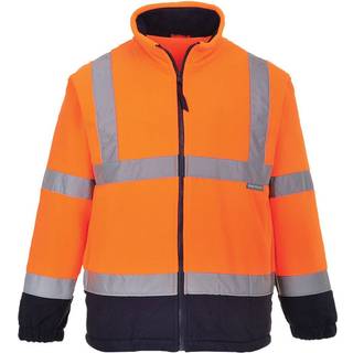 Hi-Vis 2-farvet Fleece - Orange/Marine (Størrelse: 5XL)