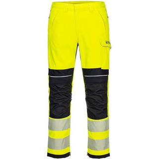 PW3 Hi-Vis håndværkerbukser - Gul/Sort (Størrelse: 48)