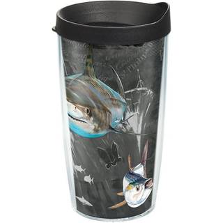 Tervis Guy Harvey lavet i USA Double Walled Isoleret Tumbler Travel Cup holder drikkevarer koldt og varmt 16oz - klassisk hajpirat