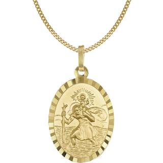 Acalee 50-1022 Halskette mit Christophorus Anhänger Gold 333/8K Schmuckset