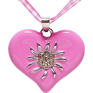 Pink hjertehalskæde