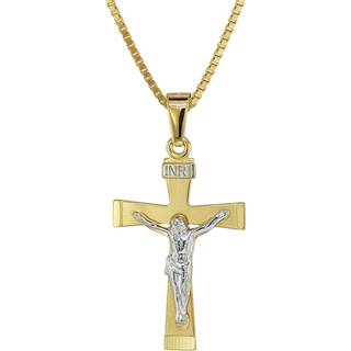 trendor 08566 Kruzifix Gold 333/8 Karat mit plattierter Halskette