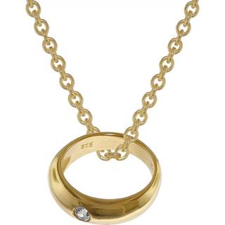 trendor 39475 Anhänger Taufring Gold 333 mit goldplattierter Silberkette