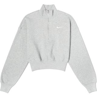 Nike Sportswear Phoenix Fleece-sweatshirt med kort snit og 1/4 lynlås til kvinder - grå - XS (EU 32-34)