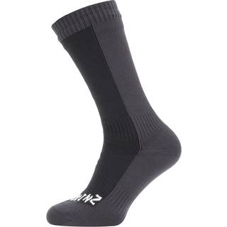 Sealskinz Waterproof Cold Weather Mid Length Sock Black/Grey, Dark Grey/Black, S
