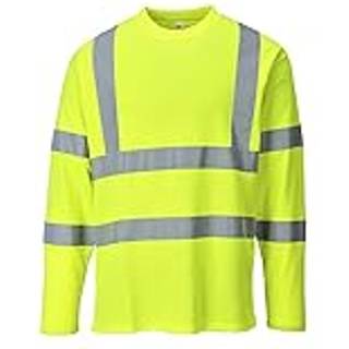 Hi-Vis langærmet t-shirt - Gul (Størrelse: S)