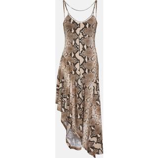 Stella McCartney Snake-effect asymmetrical midi dress - brown - XS