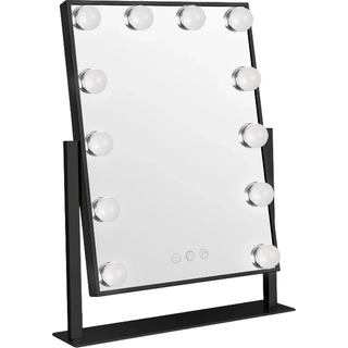 Gillian Jones Hollywood-spejl med LED-lys, sort