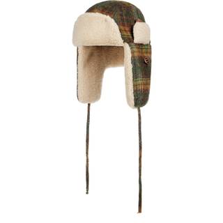 Stetson Checked Bomber Aviator Hat Green/Dark Orange, L