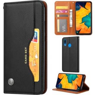 Kort Sæt Series Samsung Galaxy A20e Flip Cover med Pung - Sort