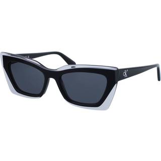 Calvin Klein Kvinde CKJ23656S 001 Solbriller Acetat Sort Røg Cat Eye Normal Normal