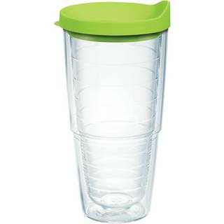 Tervis Clear & farverig l?g lavet i USA Double Walled Isoleret Tumbler Travel Cup holder drikkevarer koldt og varmt 24 oz kalkgr?nt l?g