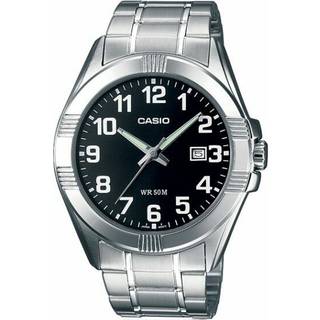Mandens Casio Collection Sort Sølv Ur (Ø 43,5 mm)