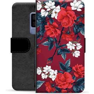 Samsung Galaxy S9+ Premium Flip Cover med Pung - Vintage Blomster