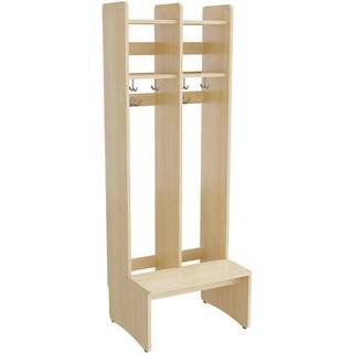 Garderobeindretning Eira Light, gulvmodel 2 pladser, 250 mm rumbredde, naturfarvet krydsfinér