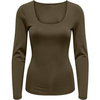 Lea Langærmet T-shirt, Dark Olive, L