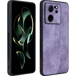 Xiaomi 13T / 13T Pro AZNS Læderbelagt Plastik Cover m. Mønster - Lilla