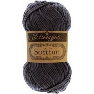 Scheepjes Softfun 2601 Graphite Indhold: 60% Bomuld / 40% Akryl Vægt/længde: 50 gram = ca. 140 meter Anbefalede pinde: 3.50-4.00 mm Strikkefasthed: 10 cm = 21 x 30 m Maskinvask / Skåneprogram max 30°C.