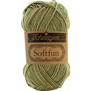 Scheepjes Softfun 2606 Moss Indhold: 60% Bomuld / 40% Akryl Vægt/længde: 50 gram = ca. 140 meter Anbefalede pinde: 3.50-4.00 mm Strikkefasthed: 10 cm = 21 x 30 m Maskinvask / Skåneprogram max 30°C.