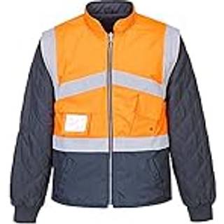 Hi-Vis 2 farvet jakke/vendbar - Orange/Marine (Størrelse: XXL)