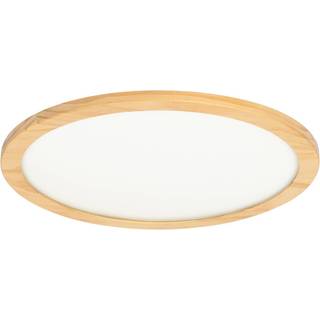 Lucande loftlampe Joren, Ø 48 cm, træ, CCT, fjernbetjening