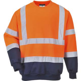 Hi-vis kontrast sweatshirt - Orange/Marine (Størrelse: XXXL)