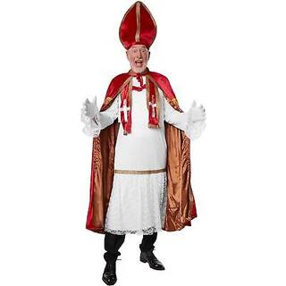 St. Nikolaus-sæt mørkerødt kostume - S