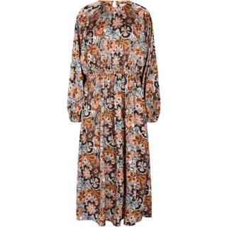 Liberté dame kjole GRAFFI - BLUE BROWN FLOWERS - XS