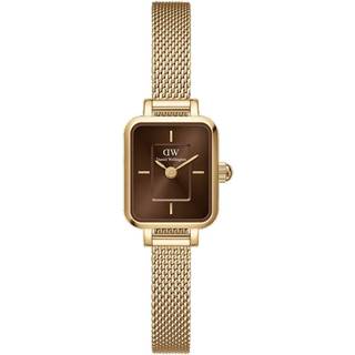 Daniel wellington Micro i guldfarvet med brun skive