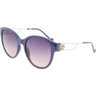 Liu Jo Unisex LJ762SR 400 Solbriller Plast Blå Grå Oversize Skygge