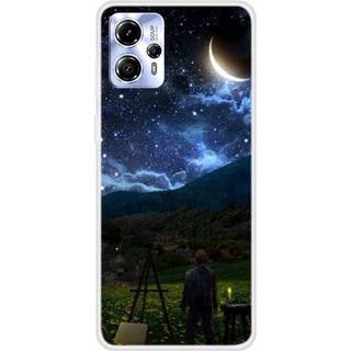 Motorola Moto G13 Fleksibelt Plastik Bagside Cover m. Print - Nattehimmel