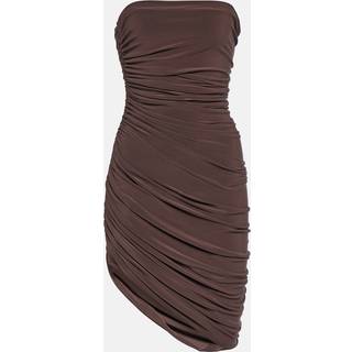 Norma Kamali Diana strapless jersey mini dress - brown - S