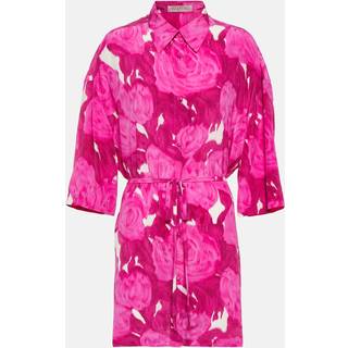 Valentino Belted floral silk shirt dress - pink - L