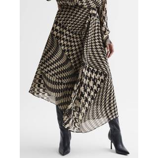 Reiss Oksana Dogtooth Asymmetrisk Midi-nederdel38