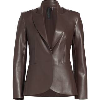 Norma Kamali Faux leather blazer - brown - S