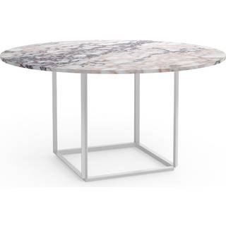 New Works Florence Dining Table Ø145 Spisebord White Viola Marble w. White Frame