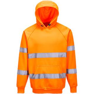 Hi-vis sweatshirt med hætte - Orange (Størrelse: XL)