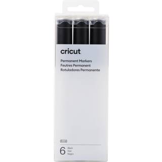 Cricut Permanent Markers 2,5 mm - 6-pak (sort)