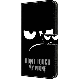 Xiaomi 13T / 13T Pro Læder Flip Cover m. Pung & Print - "Don&#39;t Touch My Phone"