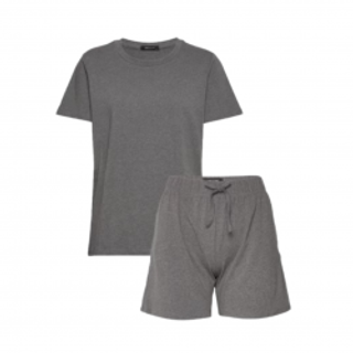Decoy pyjamas t-shirt og shorts i mørkegrå til kvinder