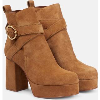 See By ChloÃ© Lyna suede platform ankle boots - brown - EU 39