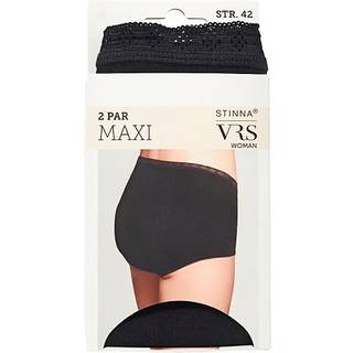 VRS dame 2-pak maxi trusse str. 44 - sort (På lager i butik)
