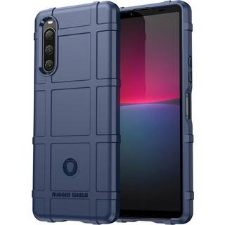 Sony Xperia 10 V Rugged Shield Series Håndværker Bagside Cover - Mørkeblå