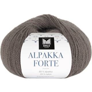Dale Alpakka Forte 735 Muldvarp Indhold: 80% alpaca, 20% nylon Vægt/længde: 50 g = ca. 133 meter Anbefalede pinde: 2.5-3.5 mm Strikkefasthed: 10 cm = 26-27 m på pind 2.5-3 mm / 25 m på pind 3.5 mm Vask: Uldvask30 °C / Vaskes med vrangen ud / Brug vaskemiddel til ud/silke / Brug ikke skyllemiddel / Tørres fladt.