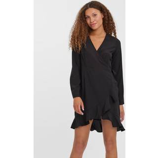 Henna Wrap Frill Kjole - Sort - XS - Vero Moda