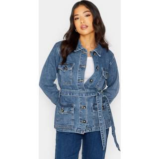PixieGirl Petite PixieGirl Petite Blue Belted Utility 100% Cotton Denim Jacket
